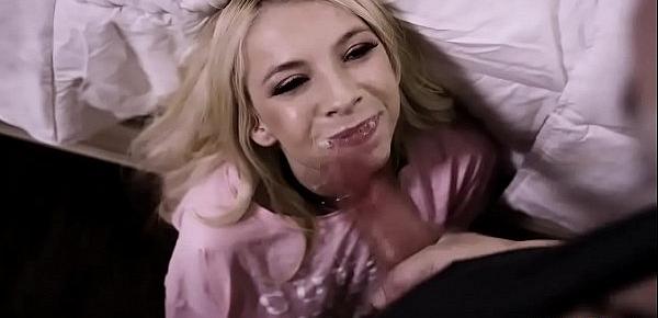  Stepdad fucks Kenzie Reeves face with his cock while her mom is resting